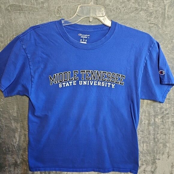 Champion Middle Tennessee State University Lg Tshirt adult blue spellout college - Picture 1 of 9